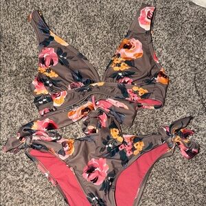 Floral Bikini Set with Tie Details